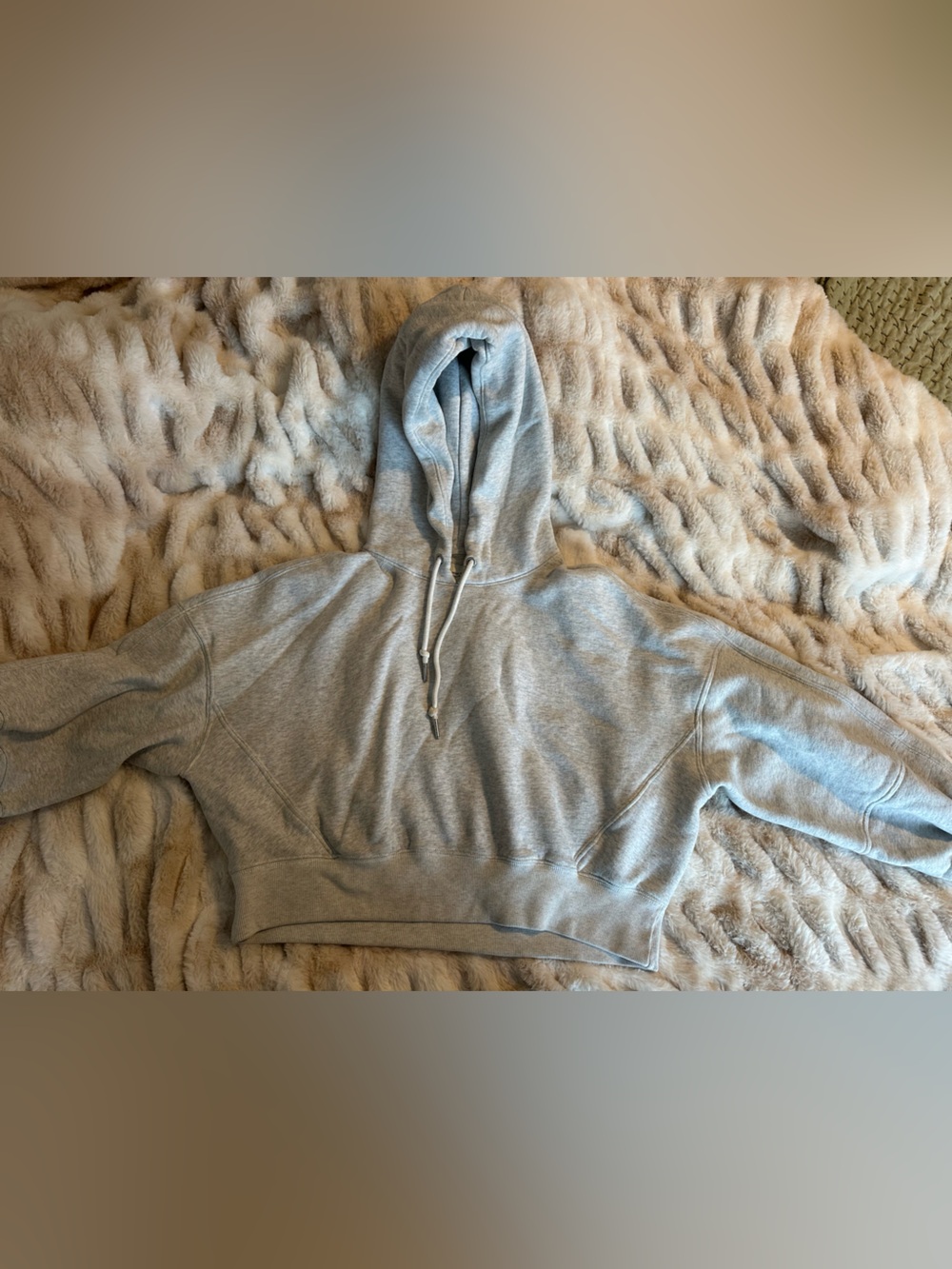 Abercrombie & Fitch Light Gray Crewneck Cropped Hoodie